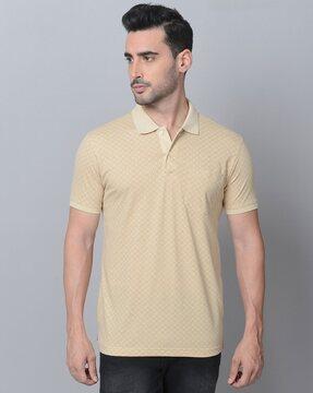 men printed slim fit polo t-shirt