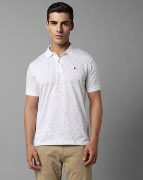 men printed slim fit polo t-shirt