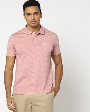 men printed slim fit polo t-shirt