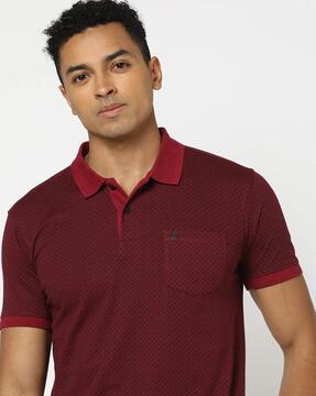 men printed slim fit polo t-shirt