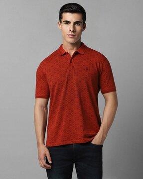 men printed slim fit polo t-shirt