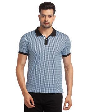 men printed slim fit polo t-shirt