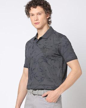 men printed slim fit polo t-shirt