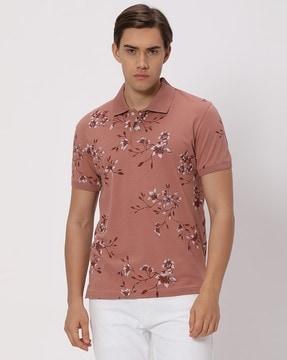 men printed slim fit polo t-shirt