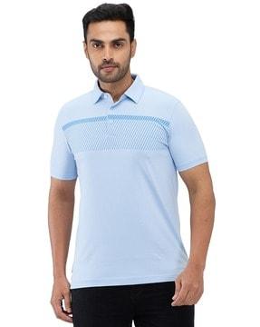 men printed slim fit polo t-shirt