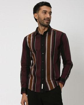 men printed slim fit shirt