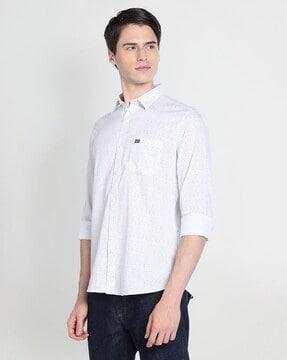 men printed slim fit shirt