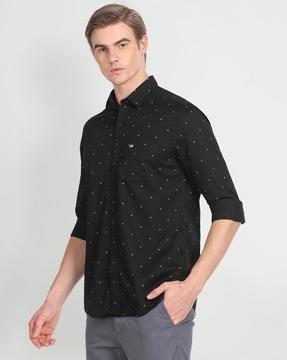 men printed slim fit shirt