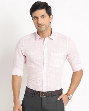 men printed slim fit shirt