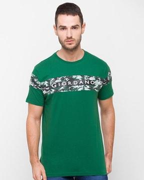 men printed slim fit t-shirt with short sleeves