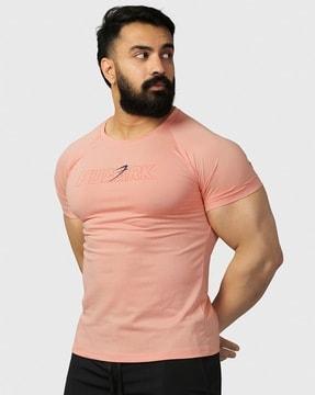 men printed slim fit t-shirt with short sleeves