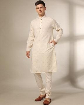 men printed straight kurta