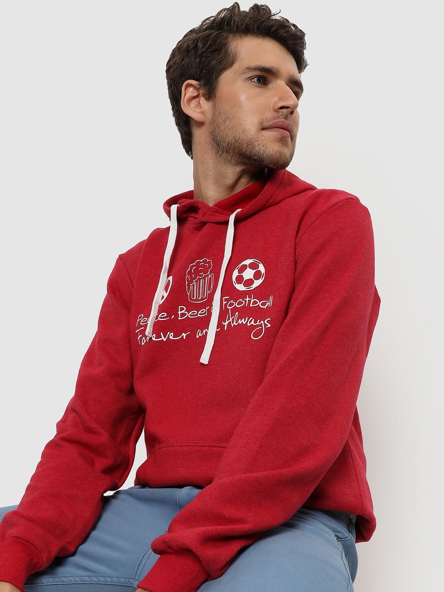 men printed stylish hooded sweatshirts