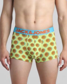 men printed trunks with elasticated waist