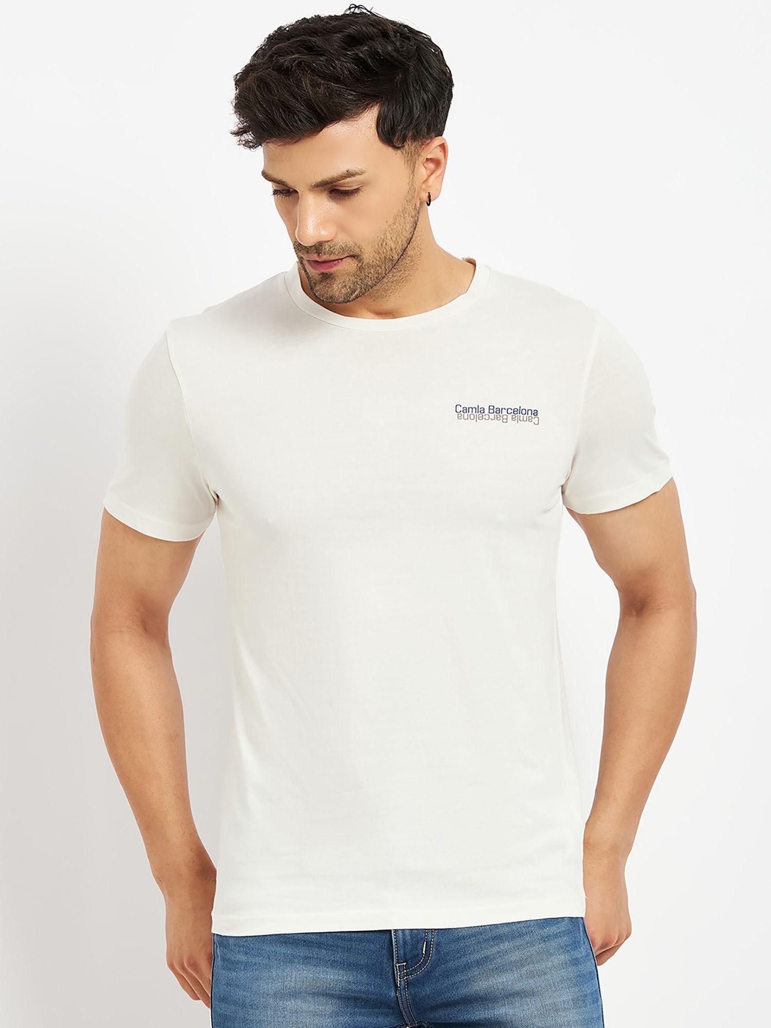 men printed white t-shirt