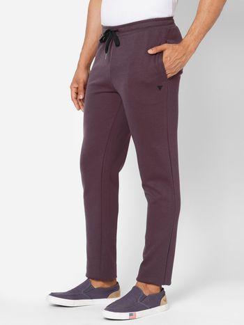 men puple cotton solid pyjama