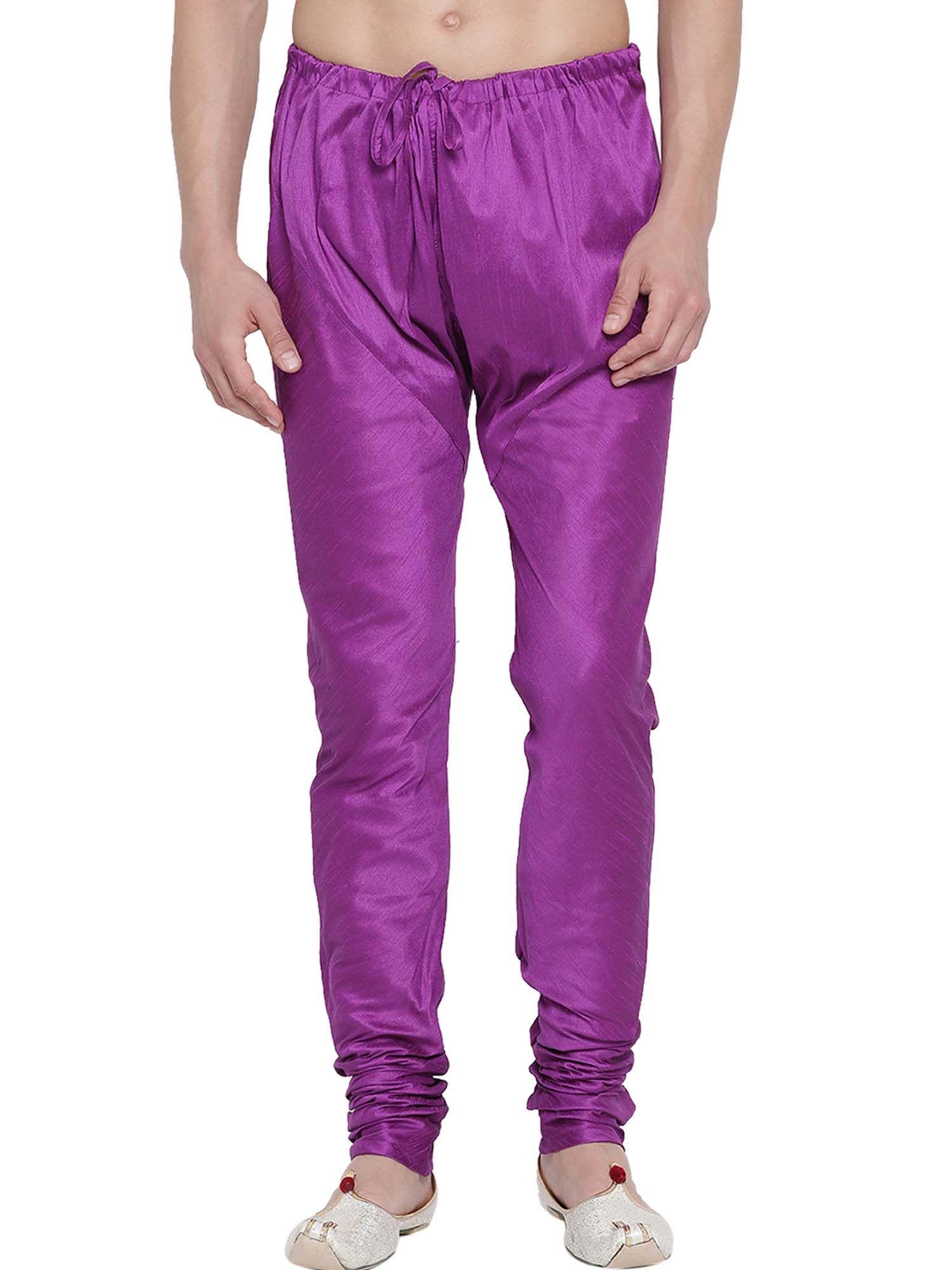 men purple cotton silk pyjama