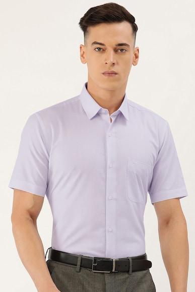 men purple regular fit formal half sleeves formal shirt