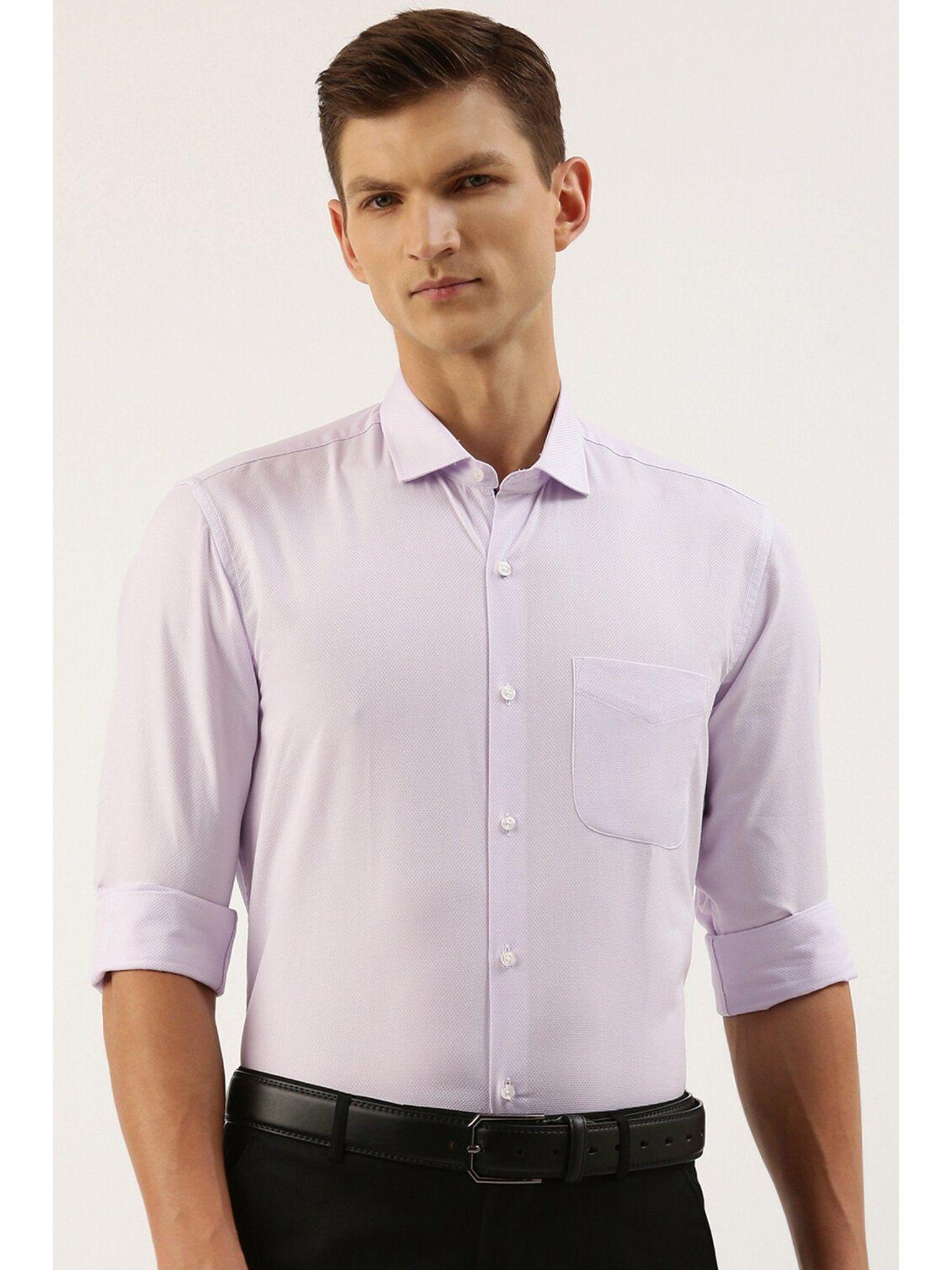 men purple regular fit formal shirt