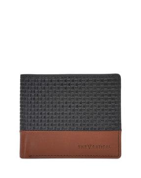 men quilted bi-fold wallet