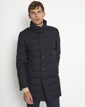 men quilted bomber jacket with insert pockets