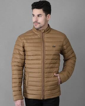 men quilted jacket with zip-front