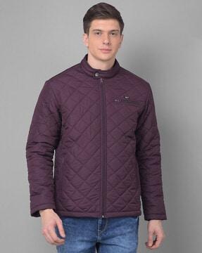 men quilted jacket with zip-front