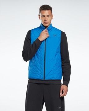 men quilted regular fit gilet with insert pockets