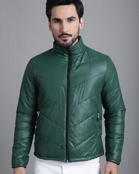 men quilted regular fit puffer jacket