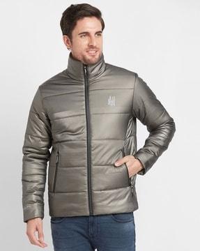 men quilted regular fit puffer jacket