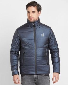 men quilted regular fit puffer jacket