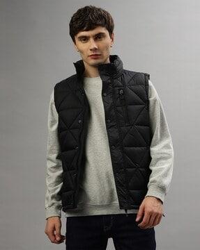 men quilted slim fit gillet jacket