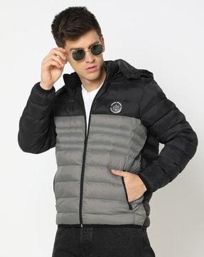 men quilted slim fit puffer jacket