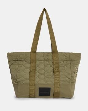 men quilted tote bag with double handles