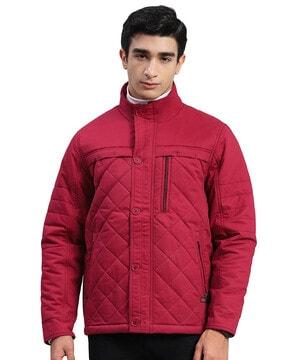 men quilted zip-front puffer jacket