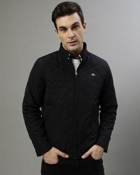 men quilted zip-front puffer jacket