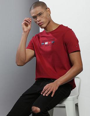 men red four flags crew neck t-shirt