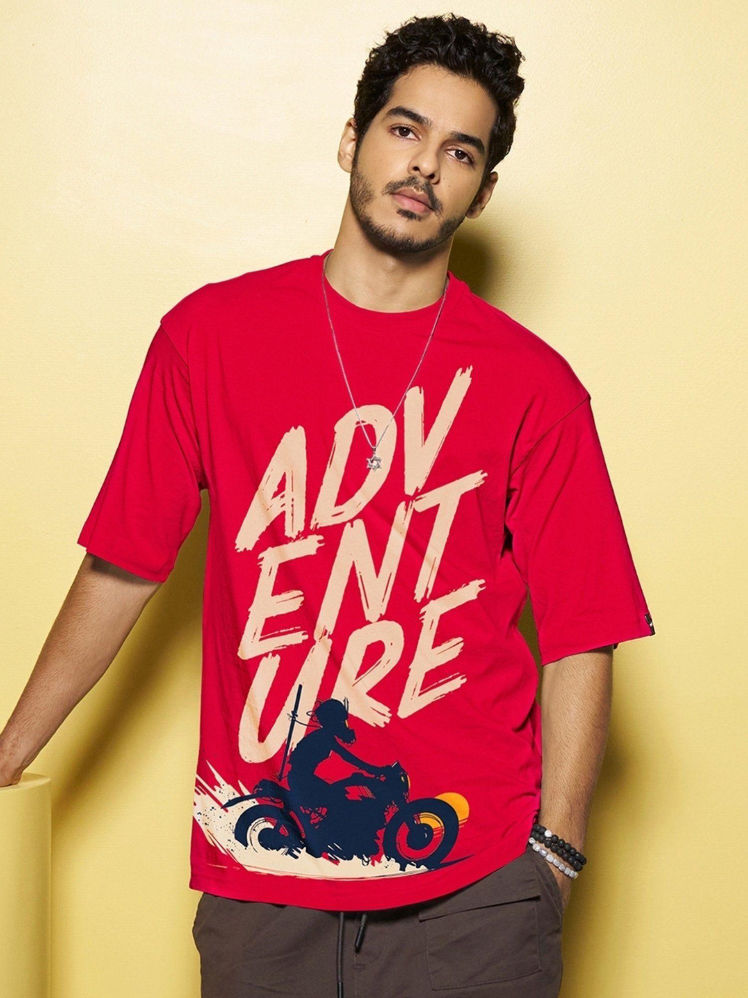 men red graphic oversized t-shirt