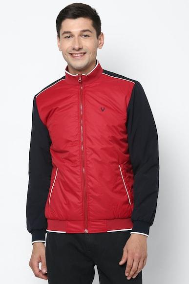 men red patterned full sleeves casual jacket