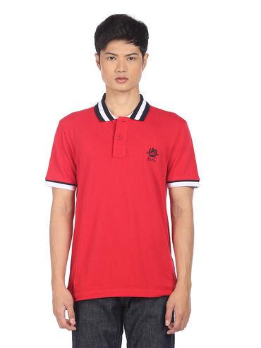 men red solid short sleeve polo t-shirt