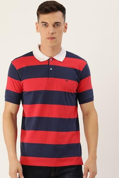 men red stripe polo neck polo t-shirts