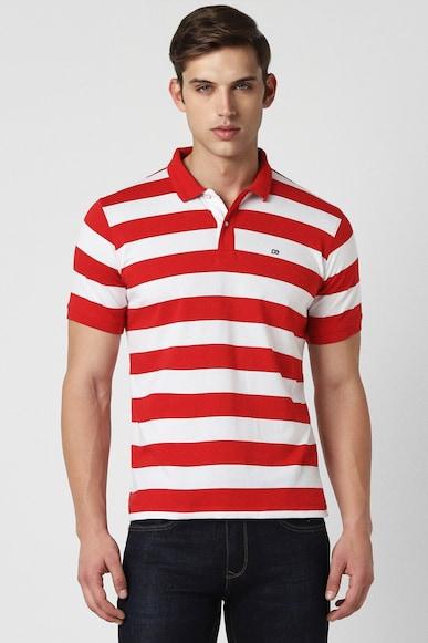 men red stripe polo neck polo t-shirts