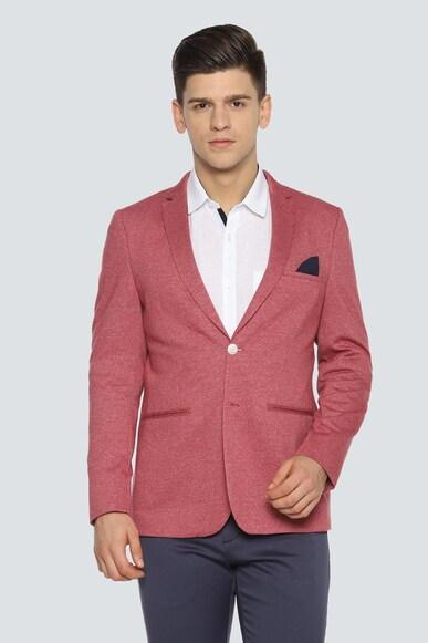 men red super slim fit textured leisure sport blazer