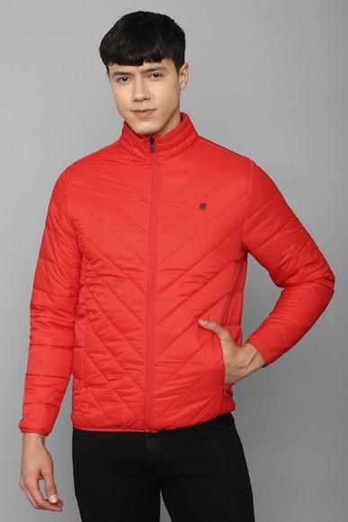 men red textured full sleeves casual jacket