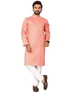 men regular fit band-collar kurta