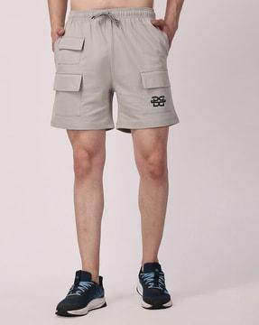 men regular fit bermudas with elasticated drawstring waist