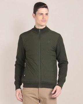 men regular fit bomber jacket with insert pockets