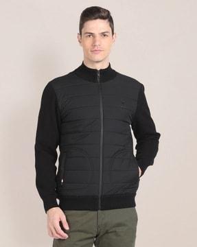 men regular fit bomber jacket with insert pockets