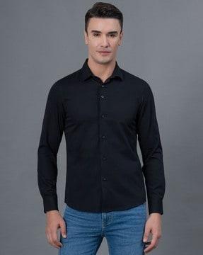 men regular-fit button-down shirt with full sleeves