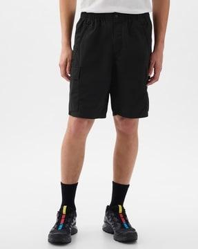 men regular fit cargo poplin shorts with insert pockets